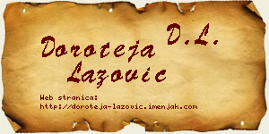 Doroteja Lazović vizit kartica